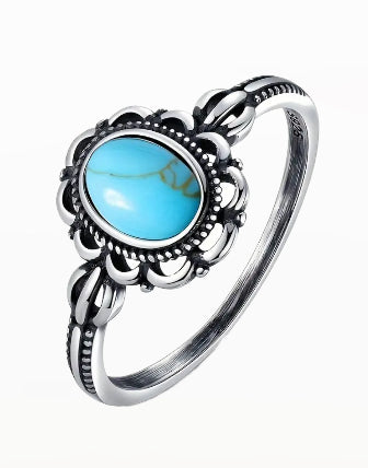 Turquoise Ring 925 Oval shaped