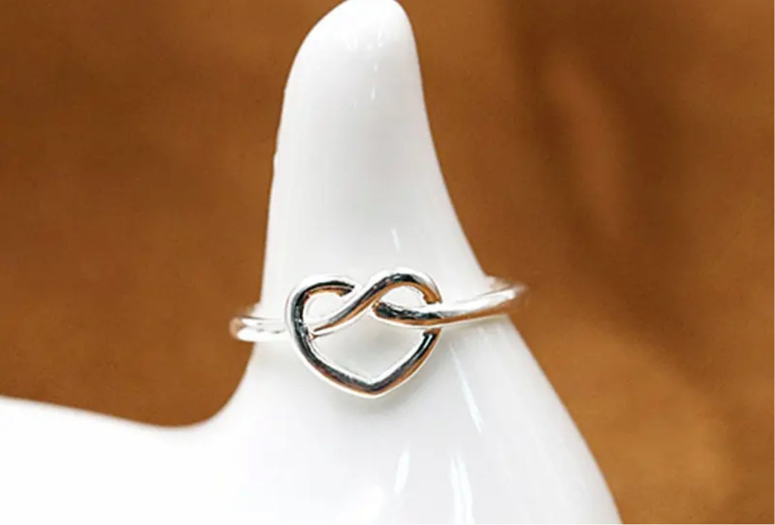 925 Sterling Silver Woven Heart Ring