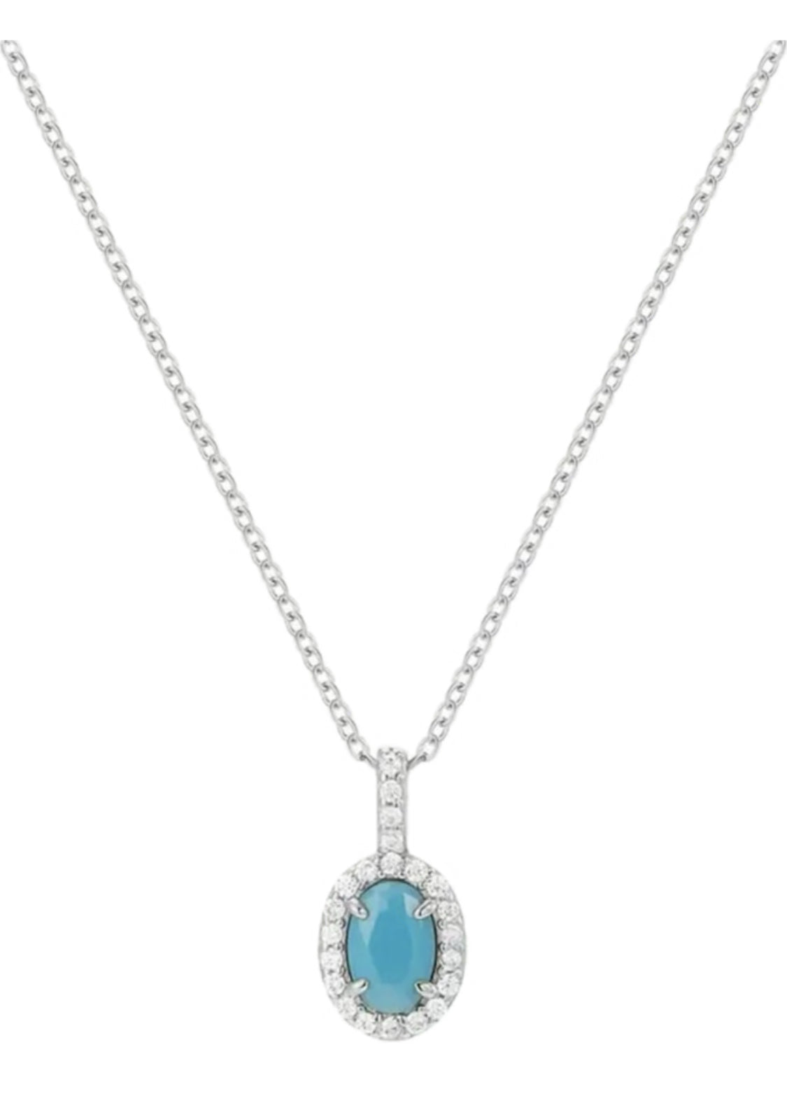 Blue Pine Pendant Necklace - 925 Sterling Silver