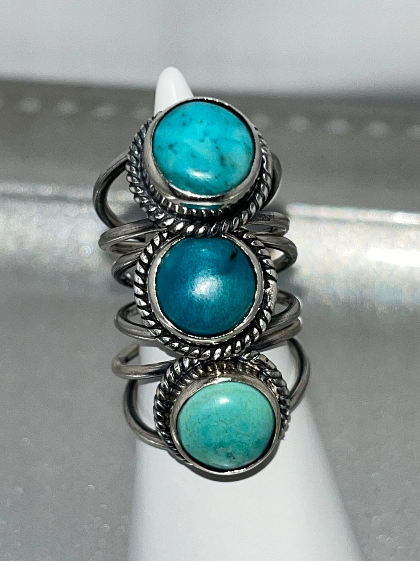 Handcrafted Round Turquoise Sterling Silver Ring