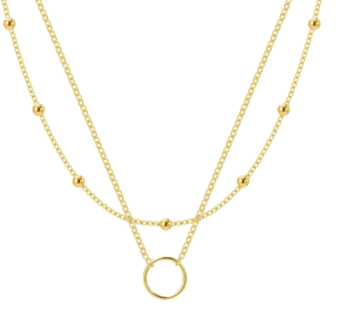 18k Gold Plated Sterling Silver Double Necklace