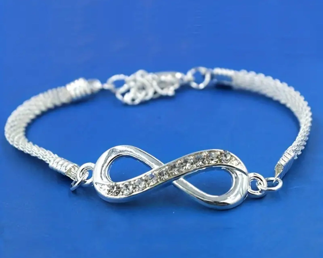 Silver Rhinestone Infiniti Bracelet