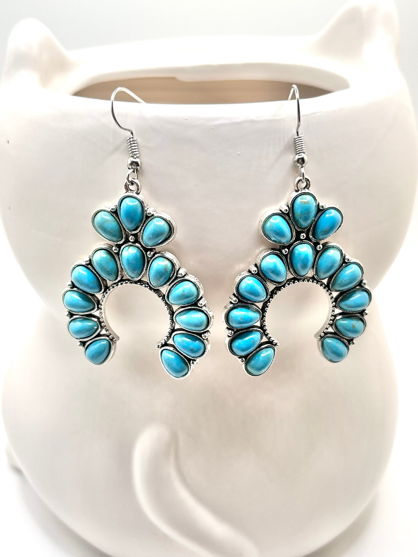 Bohemian Style Turquoise Blue Dangle Drop Earrings