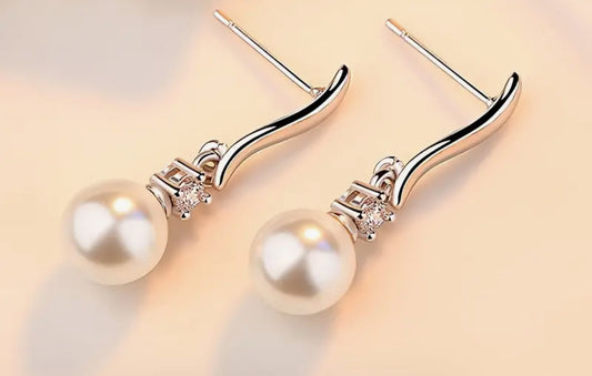 Freshwater Faux Pearl S925 Earrings