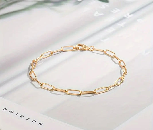 18k Gold Plated Sterling Silver Link Chain Bracelet