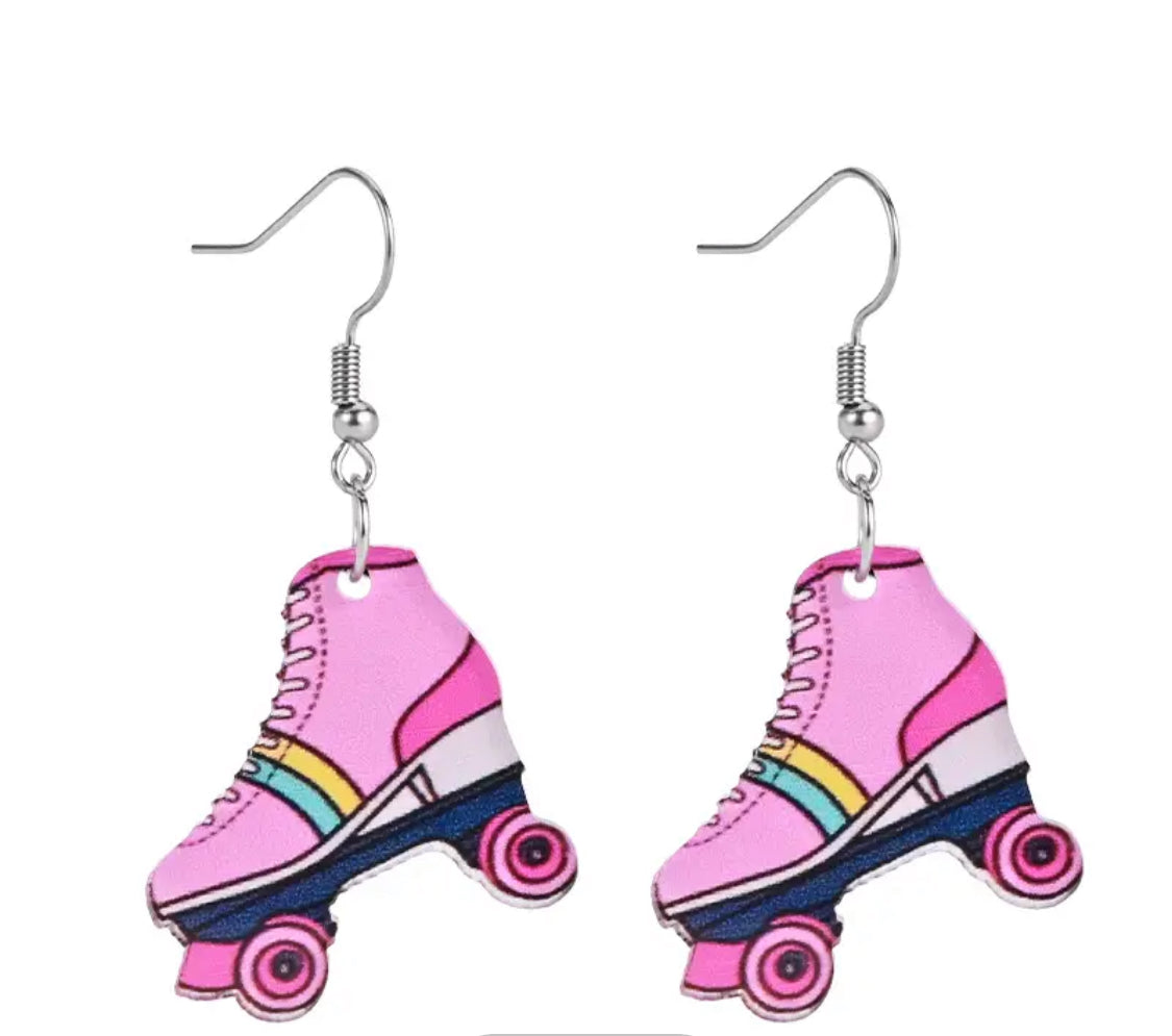 Sweet in Pink Roller Skate Earrings