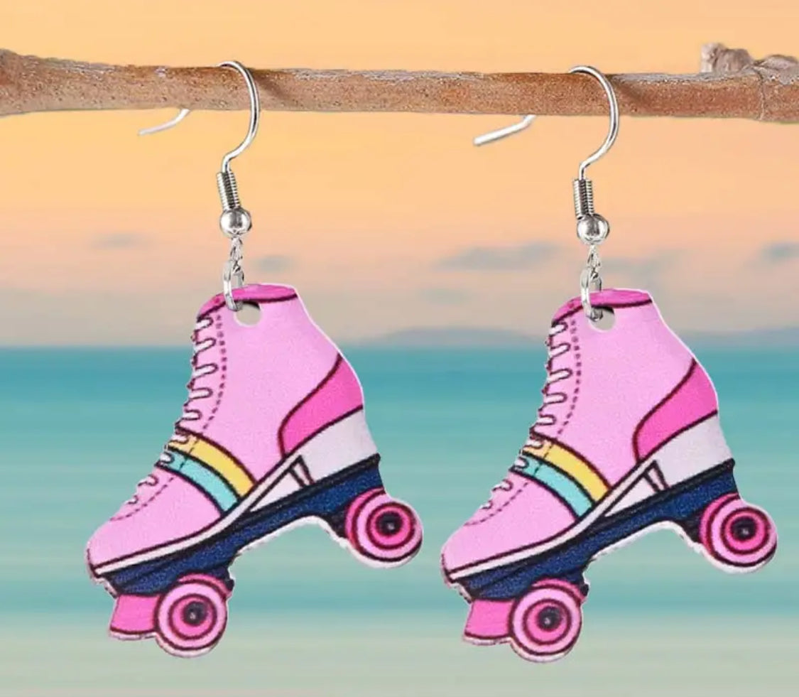 Sweet in Pink Roller Skate Earrings