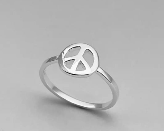 925 Sterling Silver Peace Ring