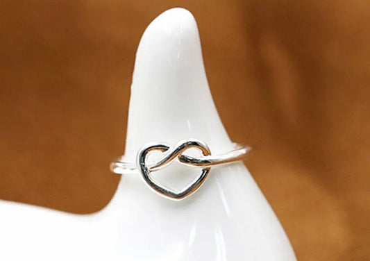 925 Sterling Silver Woven Heart Ring