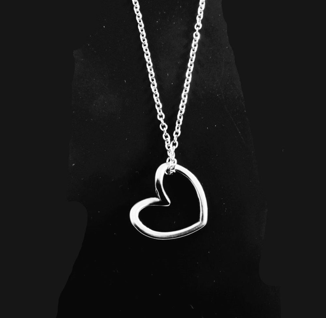 Beautiful Stainless Steel Twisted Heart Pendant Necklace