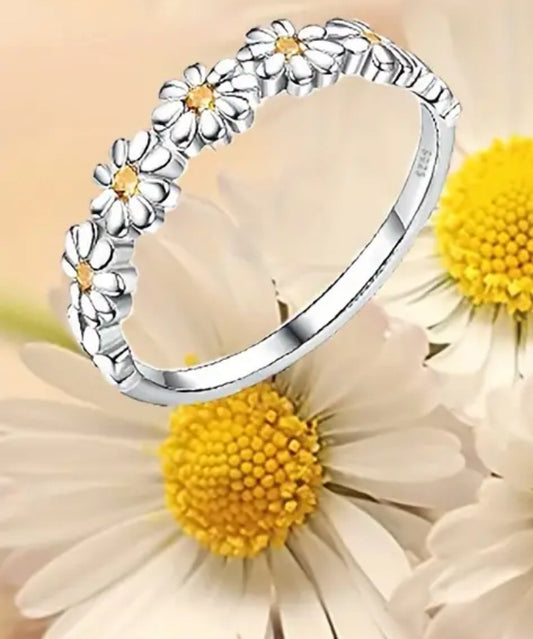 925 Sterling Silver Daisy Ring