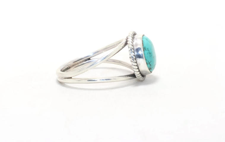 Handcrafted Round Turquoise Sterling Silver Ring