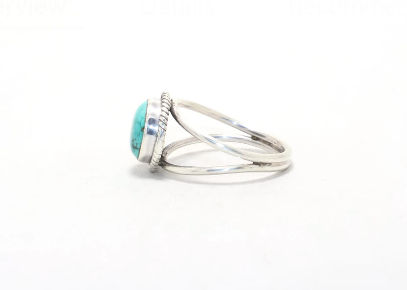 Handcrafted Round Turquoise Sterling Silver Ring