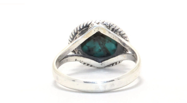 Handcrafted Oval Turquoise Sterling Silver Promise Ring